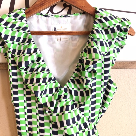 {Kate Spade} Aubrey Silk Ruffle Wrap Dress - Picture 5 of 9